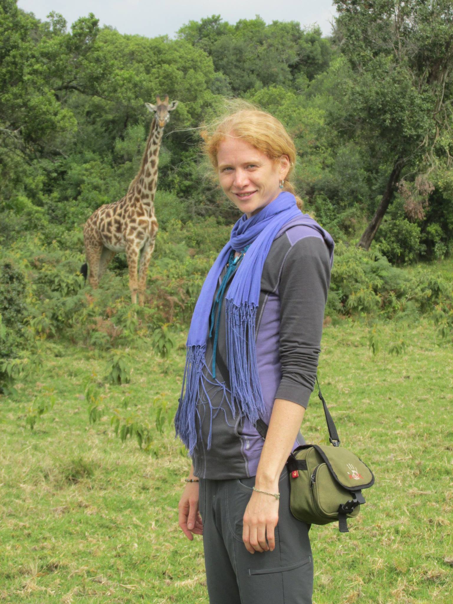 Sarah with giraffe